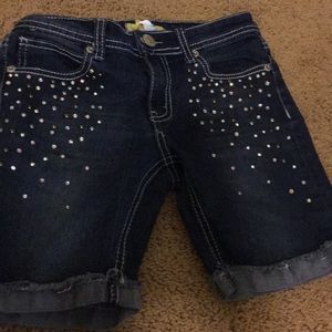 Girls shorts size 10 with rhinestone detailing.